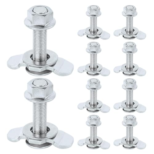 Buhdjfnke Accesorios de perno roscado de riel en L, rosca de carril doble, herraje de ojal para fijación, utilizado con rieles en L, fácil instalación, fácil de usar, plata