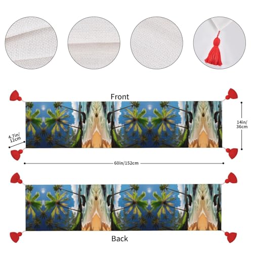 Chemin de table palmier tropical pour protéger et embellir votre table basse