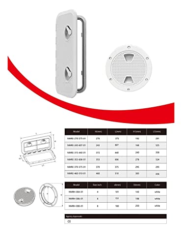 Ferragens para Iates Marítimos Capa quadrada de alça dupla de acesso marítimo 353 x 606 mm Capa de i