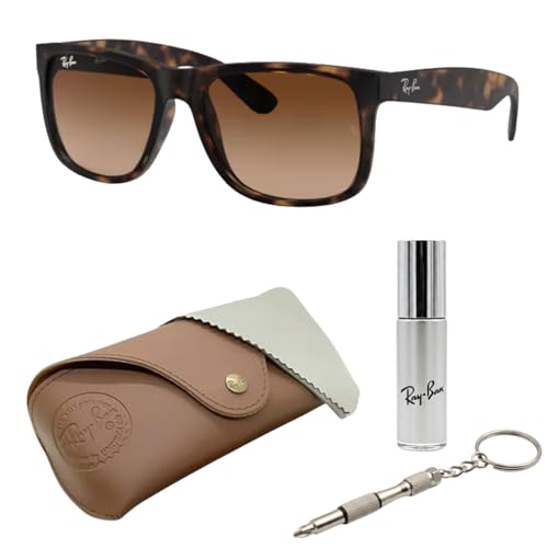 Image of Ray-Ban RB4165 JUSTIN CLASSIC Square Shape Sunglasses for Men with Official Eyewear Kit