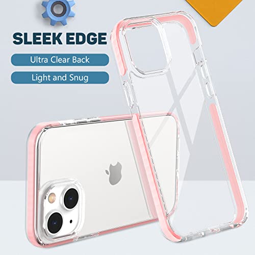 MATEPROX Compatible with iPhone 14 case Clear Thin Slim Crystal Transparent Cover Shockproof Bumper Case for iPhone 14 6.1" 2022(Pink) - image 4