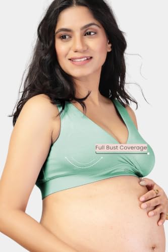 Image of ZELENA Maternity Padded Bra | Removable Cups, Broad Waistband | Soft Stretchable Modal Fabric | Easy Pull Nursing Bra for Pregnancy and Breastfeeding