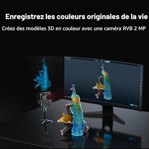 Creality Scanner 3D Ferret Pro, Scanner 3D officiel CR Scan Ferret Pro, Numérisation sans fil, Stabilisateur d'image, Numérisation couleur rapide, Précision de 0,1 mm – vue 3