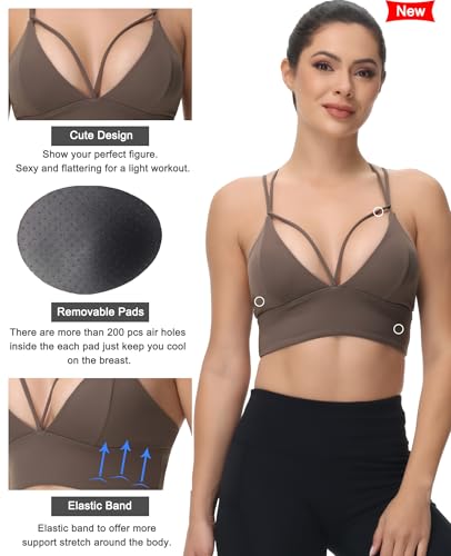 Image of MotoRun Bralettes for Women, Strappy Sports Bra Push up Bralette Sexy Bras Rave Top