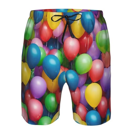 Colorful Balloons Blue Sky Print Beach Shorts Swim Trunks Swimwear for Men Bathing Suit Men's Shorts with 3 Pockets4