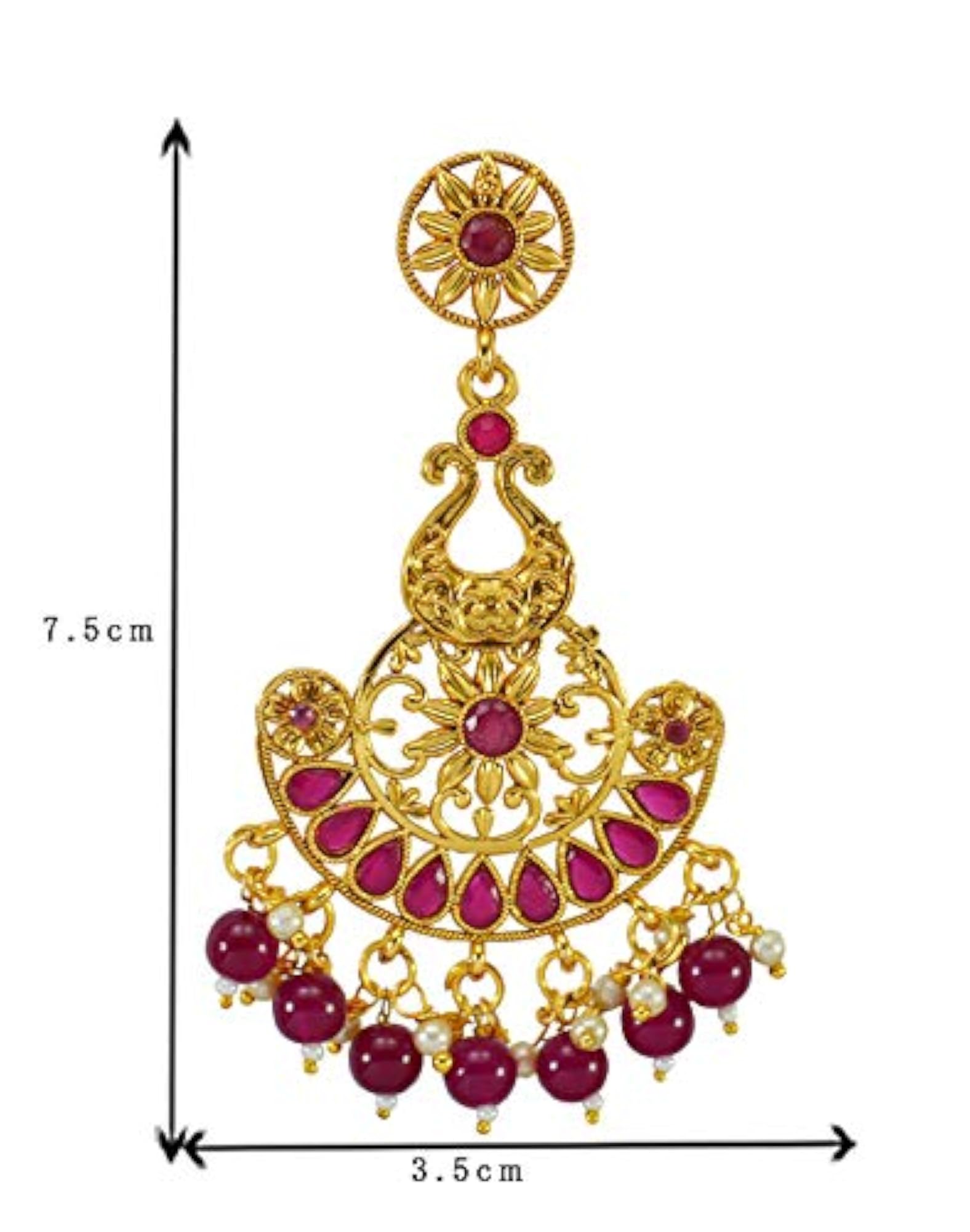 Women's Traditional 22K Earring and Maang Tikka Set, Gift-Ready