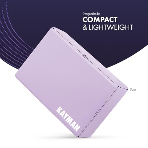 Kayman Yoga Block 2-Pack - Durable EVA Foam Blocks with Non-Slip Surface - Lightweight, Portable, and Ideal for Improving Flexibility, Balance & Alignment - Image 3