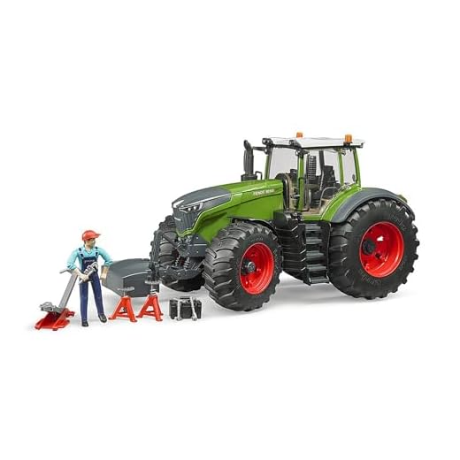 Bruder 04041 Fendt 1050 Vario mit Mechaniker und Werkstattausstattung, grün