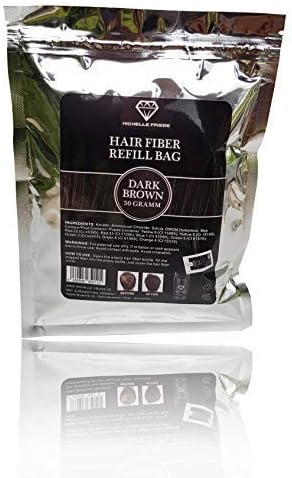 Michelle Friese Refill Bag - Refill Pack - Hair Fiber - Hair thickening - High quality scattered and thickered hair for hair loss, secret hair corners, light hair - Hair powder 50 g (dark brown)