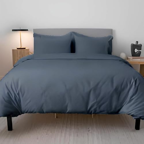 EverSoft Bedding 4PCS 100% Egyptian Cotton King Duvet Cover with Fitted Sheet & 2x Matching Pillowcase Washable King Size Duvet Cover Sets 400 Thread Count Kingsize Duvet Cover Sets