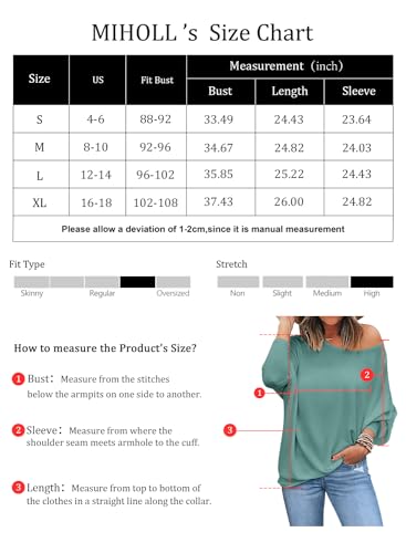 Miholl Womens Long Sleeve Shirts Boat Neck 2024 Fall Trendy Tops Tunic Loose Shirts Basic Blouses thumb #4