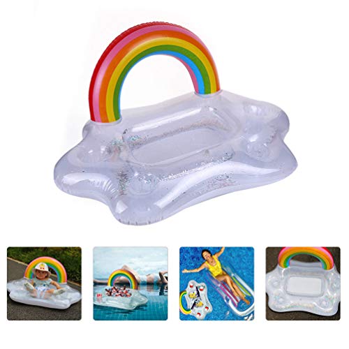 BESPORTBLE Suporte de copo inflável para piscina com arco-íris e nuvens de brinquedo de banho infant