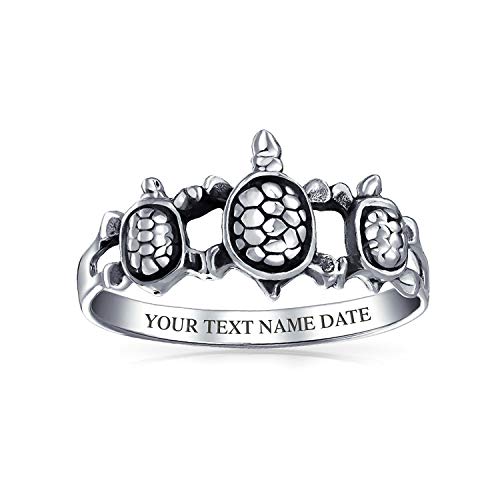 Bague tortue de mer en argent 925 bff pour femme style nautique hawaiien