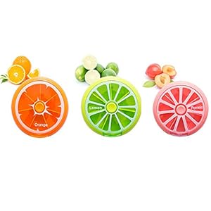 cholinchin Draagbare 7 dagen pillendoos, ronde pillendoos, tablettdoos voor pillendoosjes, een week broekzak, vitamine opbergdoos (3 stuks), 3 kleuren, groen, oranje, roze