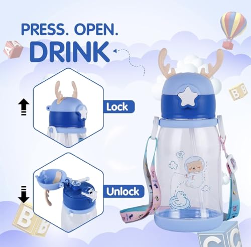 Image of Pack of 6 Water Bottles Sippers for Kids, Birthday return gifts for Kids Party, Return Gift Items for Boys and Girls Age 2,3,4,5,6,7 + Years Old