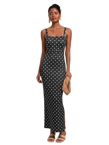 Image of Floerns Women's Tropical Bow Tie Back Long Dress Sleeveless Maxi Dress