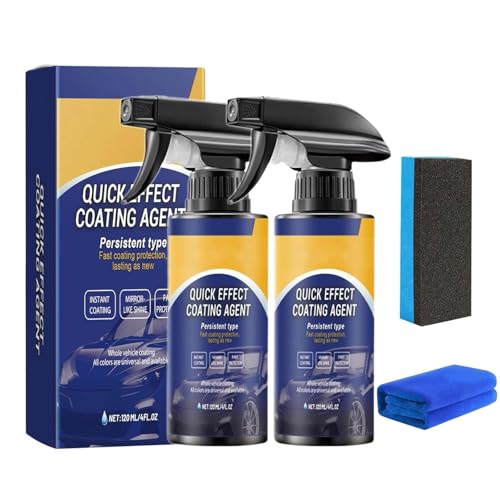 Limplex Car Polish, 120ml Quick Effect Coating Agent, Advanced Car Quick-Acting Coating Agent Spray, Car Coating Spray, 3 in 1 High Protection Quick Car Coating Spray for Cars, Motorcycles (2)