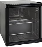 METRO Professional Minibar vitré/Réfrigérateur GPC1046, verre/acier inoxydable, 43 x 48 x 51.5 cm, 46 L, froid ventilé, noir
