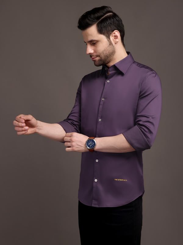 Image of The Stripp & Co Men's Full Sleeve Cotton Solid Shirt | Regular Fit Casual | Soft & Breathable Fabric | Button-Down Collared Formal,& Office Wear | Everyday Shirt | Sizes M to 2XL
