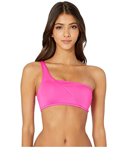 Seafolly Damen Active One Shoulder Bandeau Bikinioberteil Rosa Ultra Pink), 36 (Herstellergröße: 10)