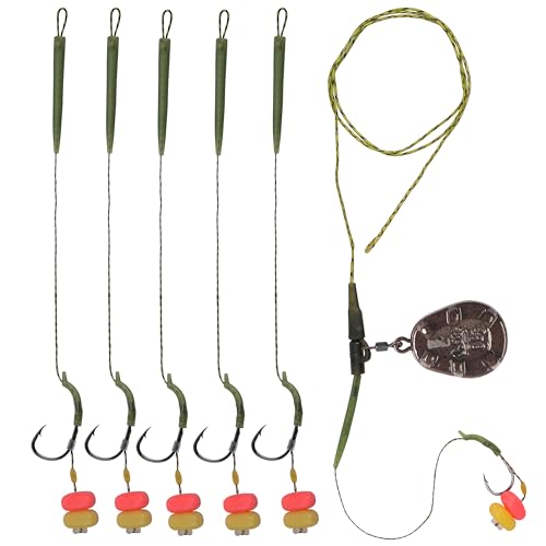 Carp Fishing Hair Rigs Carp Fishing Accessories Set Carp Sinker Weights Carp Rig Set Up Carp Hooks Corn Bait Leader Rigs for Carp Bass Catfish Carp Tackle Rigs(Type A-2oz)