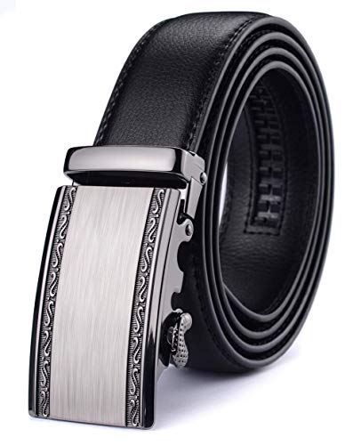 Xhtang X Men's Ratchet Belt with Genuine Leather, Slide Belt for men 1 3/8 inches Wide