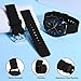 WOCCI 15mm Silicone Watch Band, Quick Release Rubber Replacement Strap with Black Stainless Steel Buckle (Black)