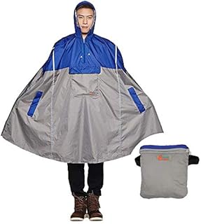 SudaTek NEW Lightweight Cycling Rain Poncho Bike Hooded Raincoat Rain Cape Duarable Breathable and Waterproof with Reflector Strips for Mens and Womens