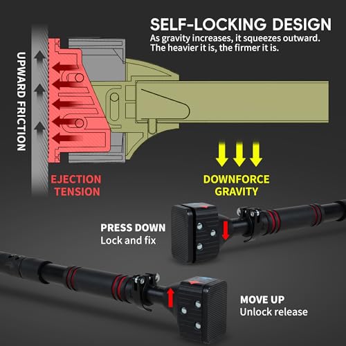 Image of leikefitness Pull Up Bar for doorway,Adjustable 28.3 inch-37.8 inch Width