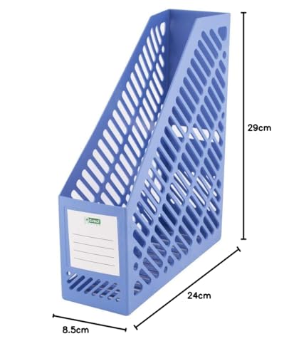 D.RECT Stehsammler Zeitschriftensammler in klassischem Design/Zur geordneten Aufbewahrung von Dokumenten, Heften & Mappen bis Format A4–C4 Breite: 90mm Blau