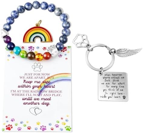 Pet Memorial Wish Bracelet - Lava Bead Rainbow Bridge Bracelet For Pet Loss - View #9