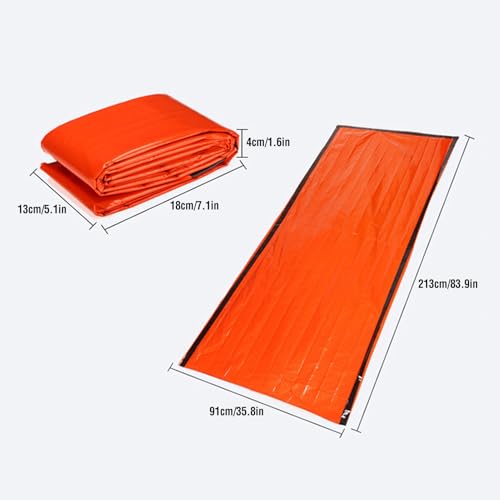 Bolsa de Dormir de Emergencia 3 Pack, Saco Bivi Térmico de Supervivencia con Silbato, Bolsa de Dormir Impermeable y Cortavientos para Camping y Senderismo, Refugio Ligero de Emergencia miniatura 4
