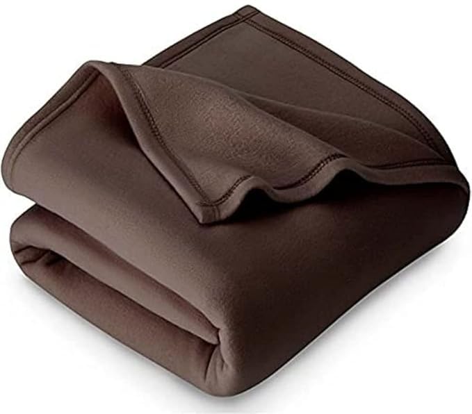 Image of Combo Pack of 2 Single Bed Solid /Plain Fleece Polar Ac Blanket Size - 60 * 90 inch, Color-Green (Brown)