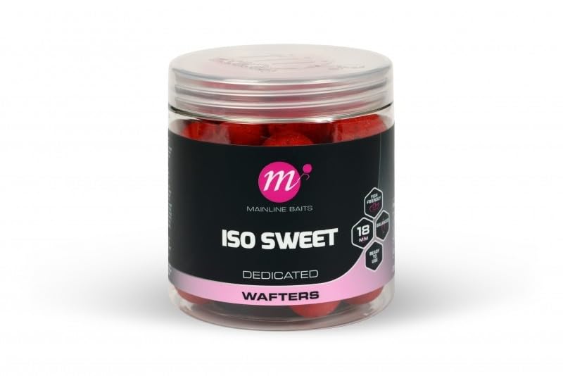 Mainline Baits ISO Sweet Wafters 18mm | Carp Fishing Baits | Wafters for ‘Critically-Balanced’ Slow Sinking Hookbaits | Perfect for Spinner, German Rigs, in PVA Bags or Over Loose Feed | 150ml Tub