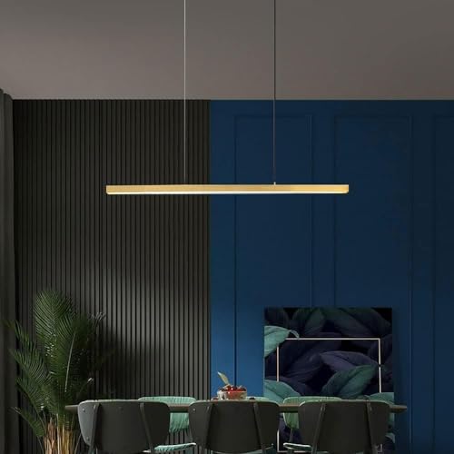Lustre long strip LED dimmable pour illuminer la table à manger
