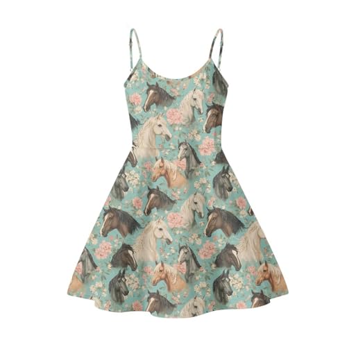 Image of Women's Spaghetti Strap Dress Summer Casual Swing Sundress Girls Beachwear Swing Mini Dress