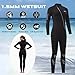Skyone 1.5MM Neoprene Wet Suits for Men Women, Front Zip Wetsuit Full Body Scuba Suit, One Piece Long Sleeve Diving Suit Warm for Surfing Snorkeling Swimming Kayaking (Black Women, Medium)