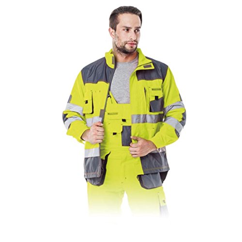 Arbeitsjacke Reflektoren Warnschutzjacke Warnjacke Warnschutz Warnschutzkleidung Größe S neongelb