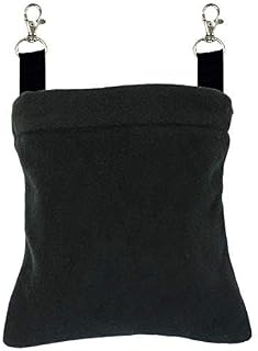 Deluxe Nest Pouch (Black) - Hanging Fleece Cage Accessory Toy - For Sugar Gliders, Squirrels, Marmosets, Hamsters, Ferrets, Birds, Rodents, Rats, Reptiles, Small Pets - Hammock, Tower, Bed, Nest