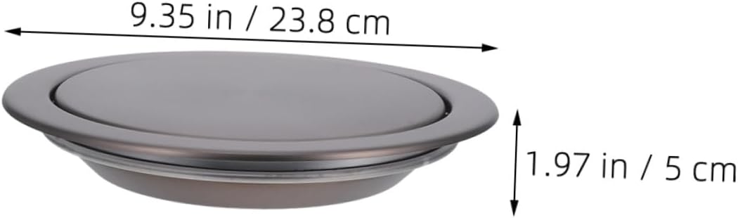 Recessed Stainless Steel Trash Bin Lid with Auto Flap Kitchen Countertop Cover, Built-in Garbage Can Lid for Home Bathroom, 1pcs Gunmetal Gray Swing Cover