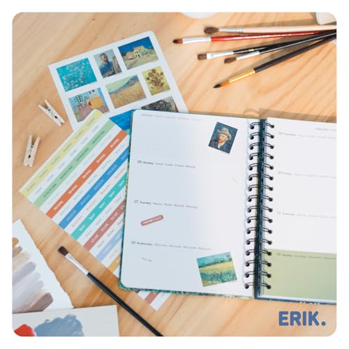 Grupo Erik 2026 Diary A5 Week To View - Van Gogh Gifts | A5 Weekly Planner 2026 With Diary Stickers, Pocket, Bookmarks, January 2026 - December 2026 | Art Gifts - Image 6