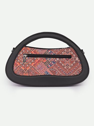 Image of ZOUK Nadia Sling Bag for Women - Stylish Crossbody with Cutout Top Handle | Handcrafted Shoulder Bag with Multiple Pockets & Water-Resistant Lining | Formal & Casual Use |