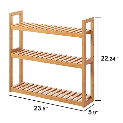 Viewcare Bathroom Shelves For Storage, Bamboo Bathroom Shelves Over Toilet, Adjustable 3 Tiers Shelf For Bathroom Storage #TOP6