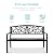 Best Choice Products Outdoor Bench Steel Garden Patio Porch Furniture for Lawn, Park, Deck w/Floral Design Backrest, Slatted Seat - Black