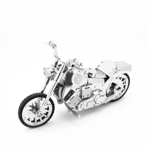 Modèle de moto puzzle 3D métal, jeu de construction adulte avec outils, maquette acier 155 pièces