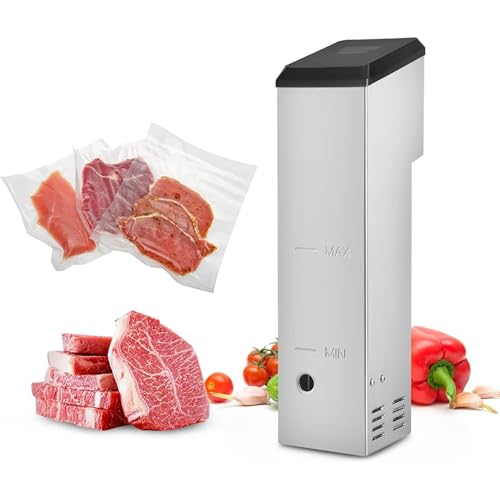 LIULIQ Sous Vide Cooking Machine, Commercial Immersion Circulator Slow Cooker with Fixing Clip and Bottom Wafer Inlet Vents, 5-95°C Temperature Range, 5 Min-99:59 Min Time Setting for Food Processing