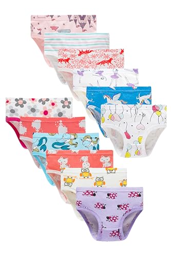 Cadidi Dinos Little Girls' Soft Cotton Underwear Kids Cool Breathable Comfort Panty Briefs Toddler Undies(Pack of 6)