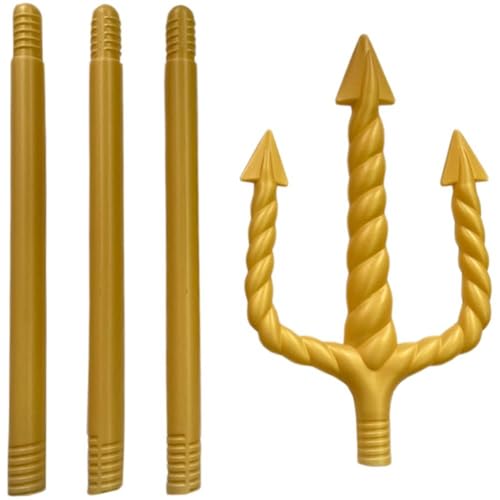 Keuyeo Devil Pitchfork with Detachable Handle Black Red Halloween Prop Horror Fancy Dress Costume Prop