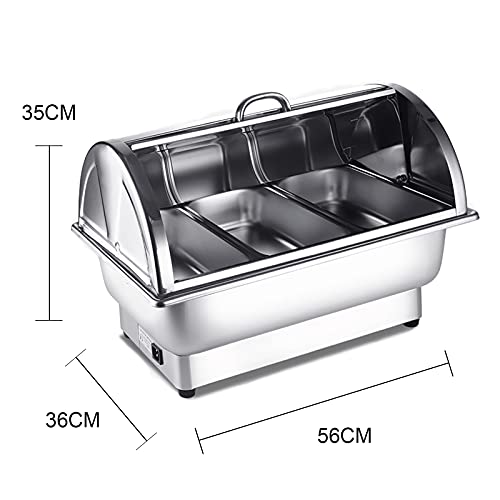 DBMGB Chafing Dish Warmhaltebehälter Speisewärmer, Chafer und Buffet Wärmer Set, Buffetwärmer - Elektrisch, Edelstahl – Bild 3