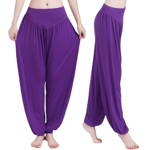 Pantalon harem oversized noir et décontracté en coton pour yoga et sport